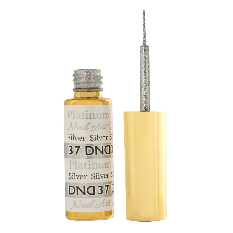 DND Nail Art Gel Liner - 37 Platinum Silver