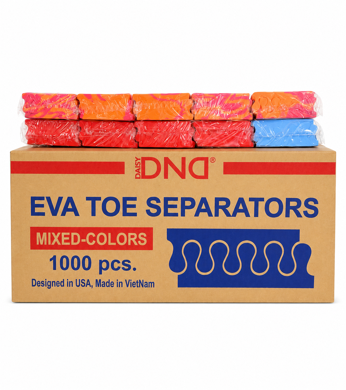 DND EVA Toe Separators - Mixed Colors 1000pcs