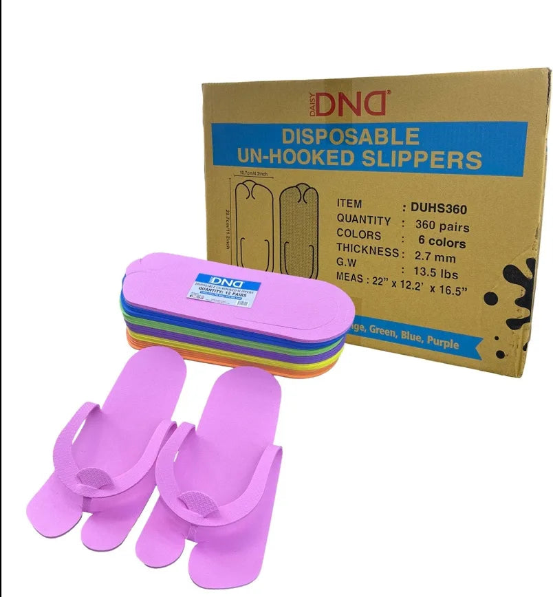 DND Disposable Un-Hooked Pedicure Slippers - 360 Pairs Case