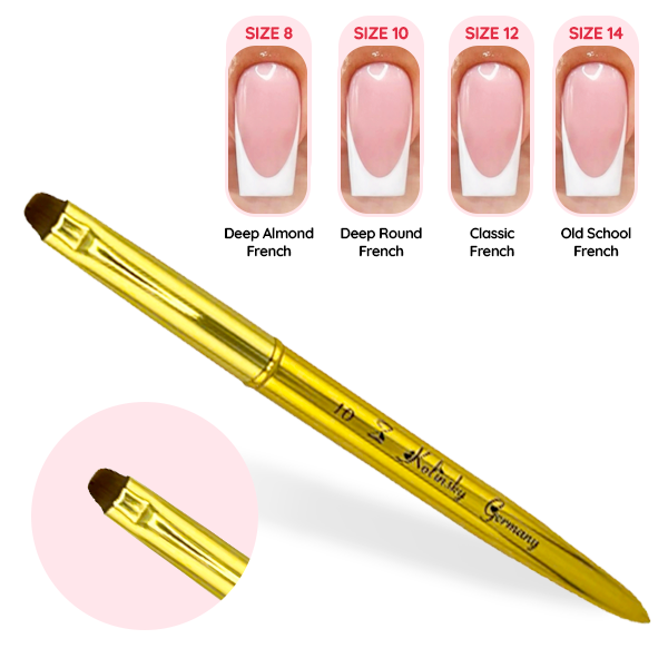 JKIO French Z Brushes - Gold Handle (Size 8, 10, 12, 14, 16)