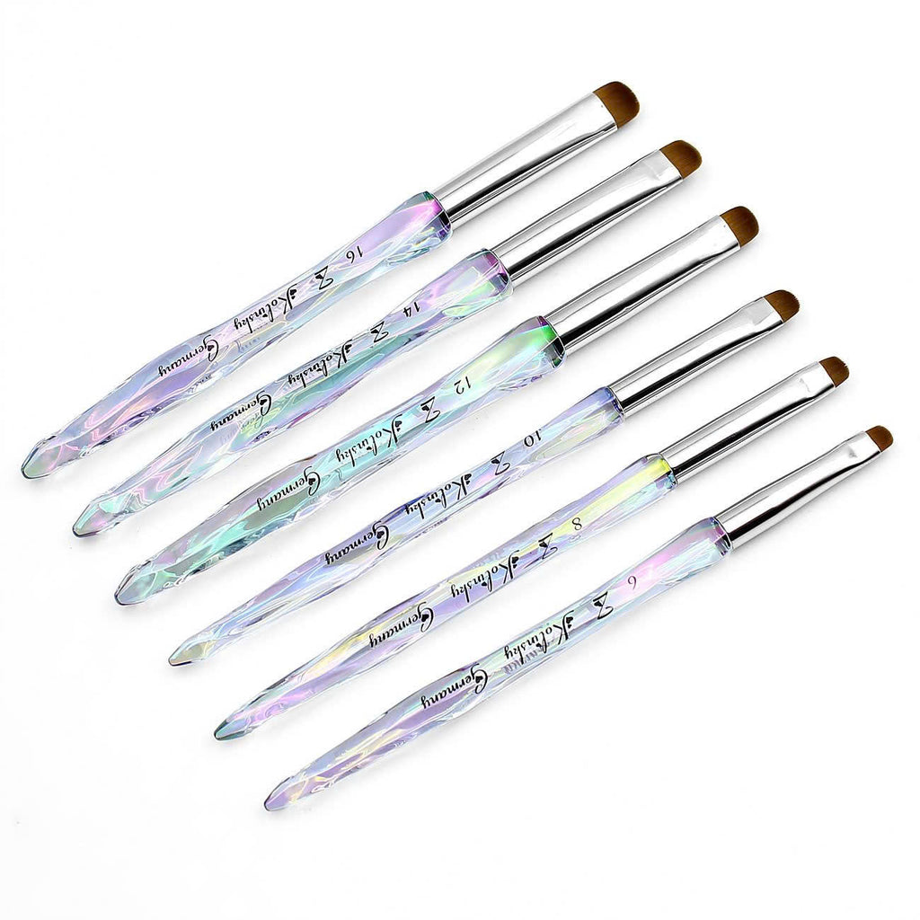 JKIO French Z Brushes - Crystal Handle (Size 8, 10, 12, 14, 16)