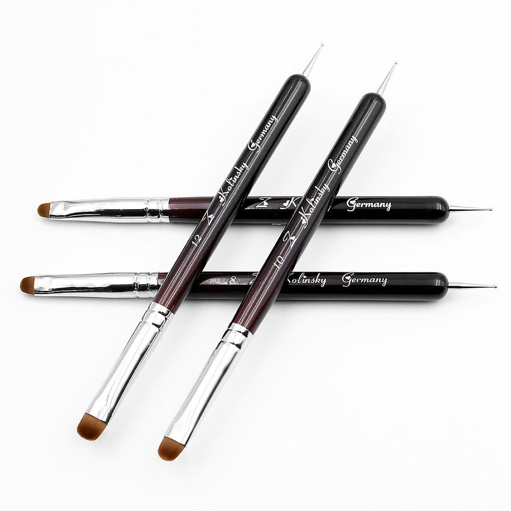 JKIO French Z Brushes - Wood Handle - Dotting (Size 8, 10, 12, 14, 16)
