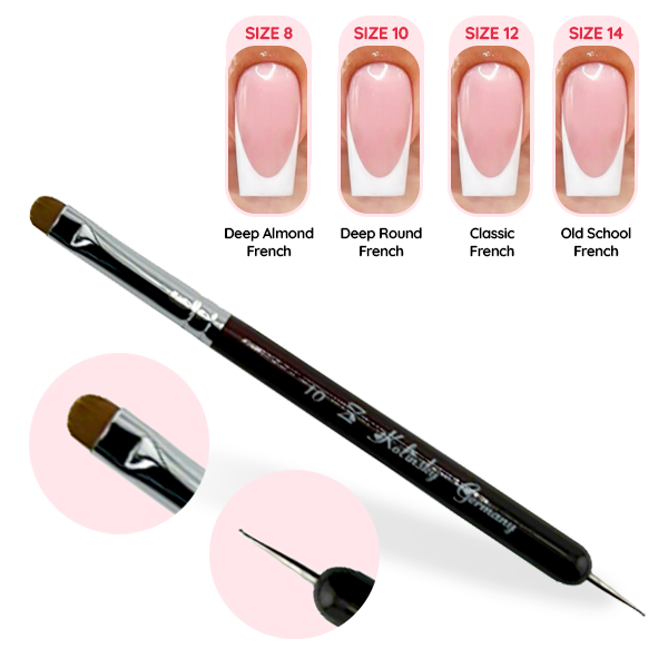 JKIO French Z Brushes - Wood Handle - Dotting (Size 8, 10, 12, 14, 16)